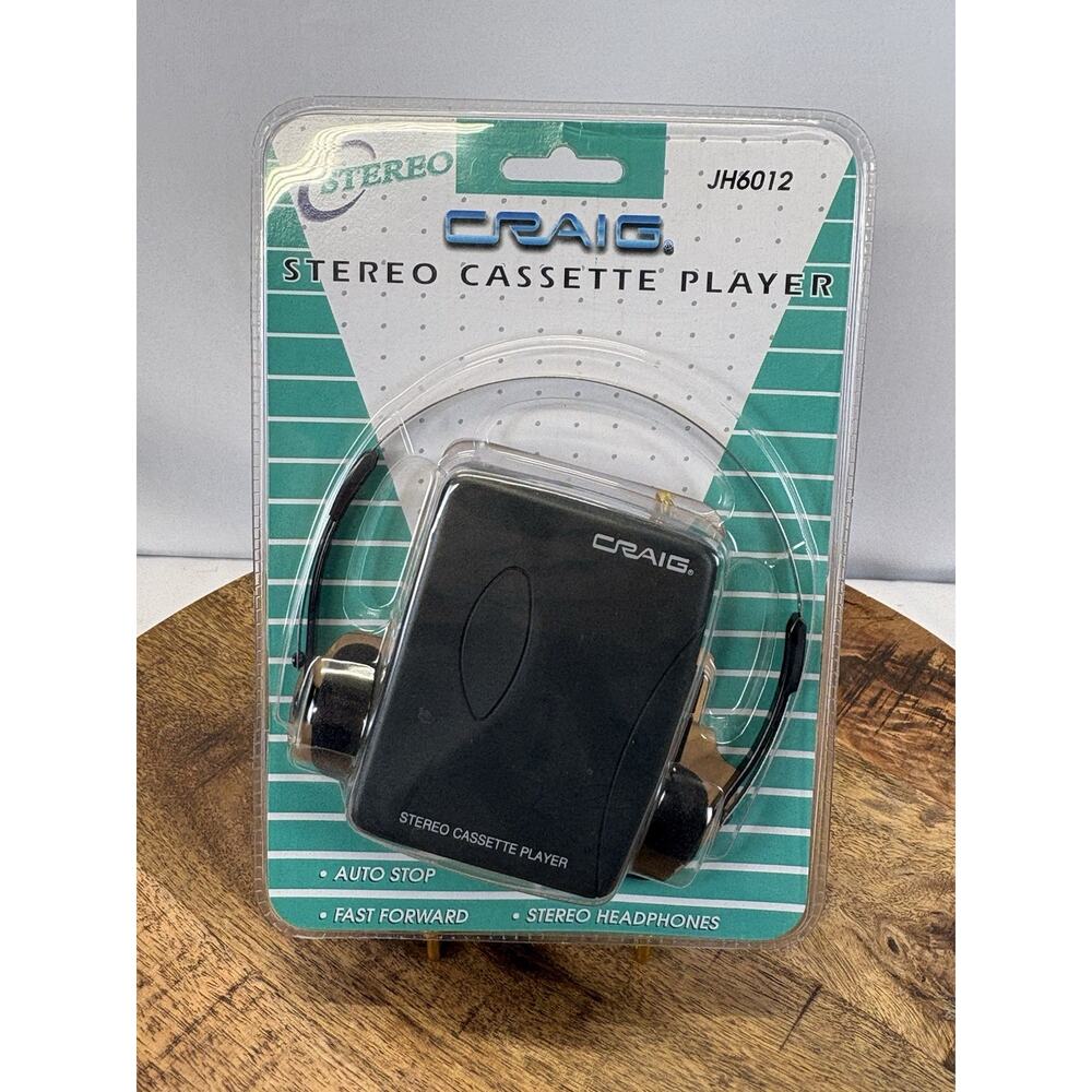 Craig Personal Stereo Cassette Player JH6012 Black w/ Headphones New in Package
